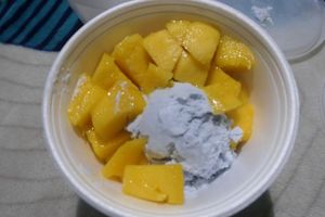 Butterfly Blue Coco Ice Cream with mango at Siam Terrace in Urbana