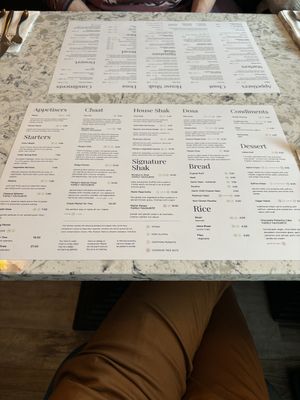 The menu (mostly vegan and well labelled )  at Mango Vegetarian in Wetherby
