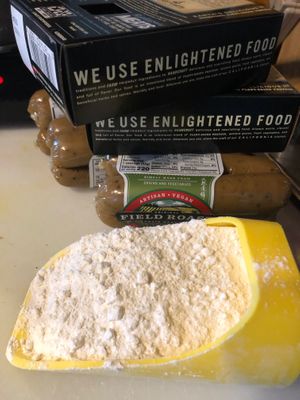 We use vegan butter in our roux ... this is the makings of veggie jambalaya at Sunflour Community Bakery in Rome