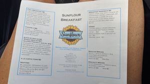Menu at Sunflour Community Bakery in Rome