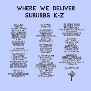 Delivery Areas K-Z at Wasteless Vegan Kitchen in Footscray