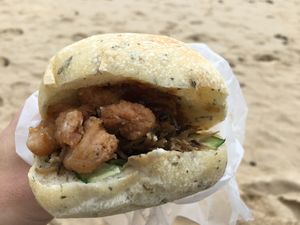 Soy meat sandwich at Giving Tree Home in Ishigaki