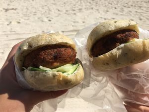 Okinawa purple sweet potato sandwich at Giving Tree Home in Ishigaki