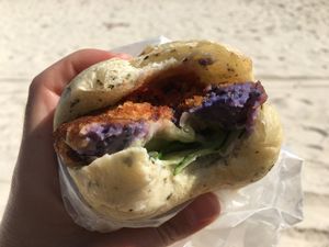 Okinawa purple sweet potato sandwich at Giving Tree Home in Ishigaki