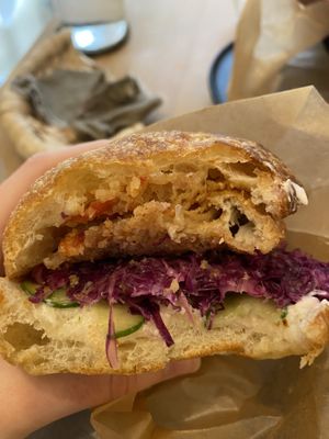 Soymeat and coleslaw   at Giving Tree Home in Ishigaki