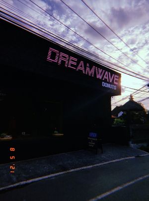 Outside at Dreamwave Donuts in Canggu