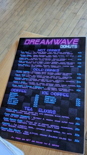 Menu at Dreamwave Donuts in Canggu