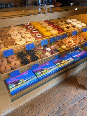 Huge selection with big and mini donuts  at Dreamwave Donuts in Canggu