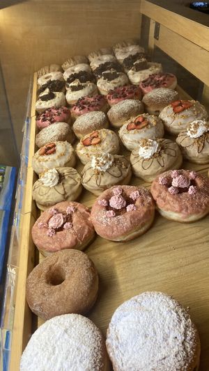 Selection of doughnuts  at Dreamwave Donuts in Canggu