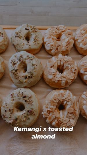 Kemangi and toasted almond at Dreamwave Donuts in Canggu
