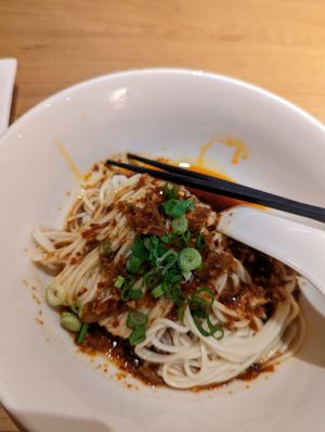 Noodle with spicy sauce (note has onion) $9 😋 at Din Tai Fung 鼎泰豐 - Raffles City in Central Singapore