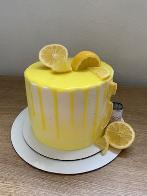 Lemon cake with cream cheese frosting  at Sweet Leaf Cakery in Idaho Falls
