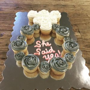 Vanilla cupcakes with vanilla frosting  at Sweet Leaf Cakery in Idaho Falls