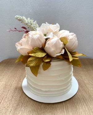 Lemon cake with lemon buttercream and raspberry filling  at Sweet Leaf Cakery in Idaho Falls