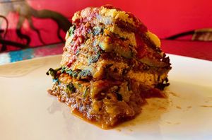 Plant-Based Lasagna at Good Roots Natural Market in Haverstraw