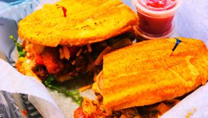 Vegan Patacon Sandwich  at Good Roots Natural Market in Haverstraw