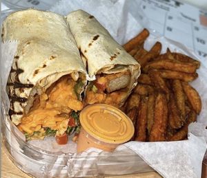 What’s for dinner tonight? The Vegan Buffalo Chick’N Wrap from Good Roots?? at Good Roots Natural Market in Haverstraw