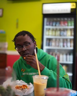 Golden Milk Smoothie and Vegan Food at Good Roots Natural Market in Haverstraw