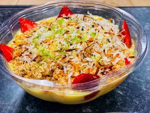 House Piña Colada Bowl ( Smoothie Bowl ) at Good Roots Natural Market in Haverstraw