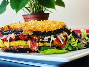 Vegan Bread-Less Sandwich at Good Roots Natural Market in Haverstraw