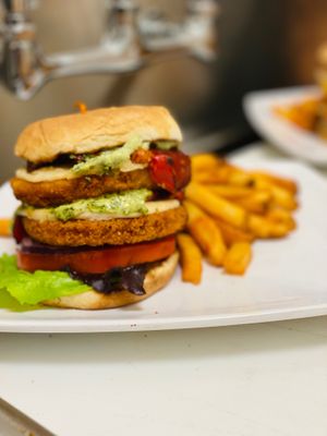 Good Roots Vegan Chick’N Sandwich at Good Roots Natural Market in Haverstraw