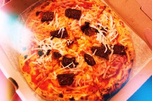 Vegan Bacon Pizza at Good Roots Natural Market in Haverstraw