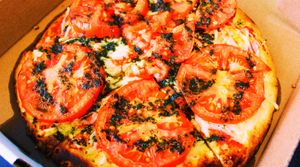 Vegan Margherita Pizza at Good Roots Natural Market in Haverstraw