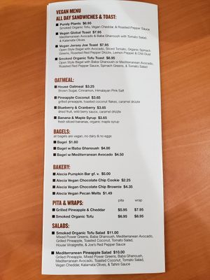 Vegan options :) at Frappe Joe in Edison