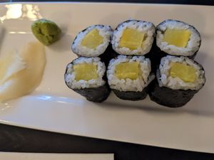 Oshinko (pickled radish) roll at SUMO in Rochester