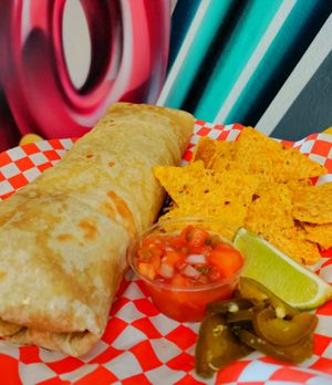 2 lbs Carne Asada burrito! Offered during the Taco Riot special menu. at Pizza Riot in Chico