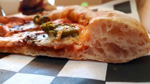 We make our own organic dough.... at Pizza Riot in Chico