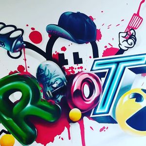 Mural done by the legendary @DYTCH66 straight outta Los Angeles. at Pizza Riot in Chico