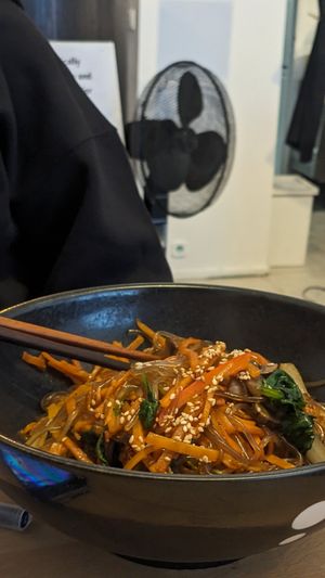 tempeh japchae at De Patchka in Amsterdam