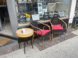 Outdoor seating   at De Patchka in Amsterdam