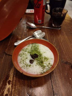 matcha dessert at De Patchka in Amsterdam