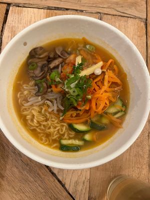 spicy kimchi ramen  at De Patchka in Amsterdam