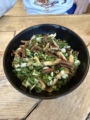 The black bean, beefy noodles   at De Patchka in Amsterdam