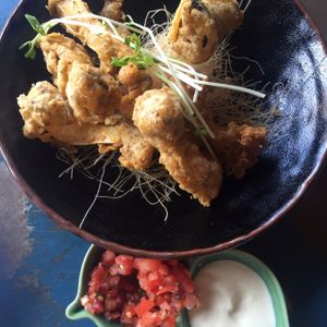 oyster mushroom calamari  at Yong Green Food in Fitzroy