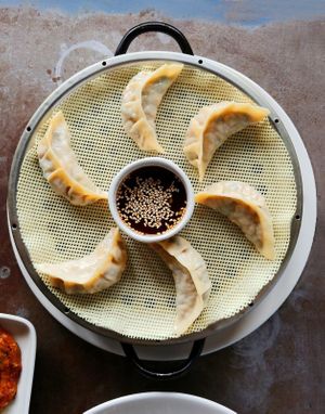 Homemade Kimchi Gyoza (legit homemade, as we actually saw them making them) at Yong Green Food in Fitzroy