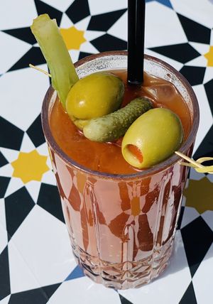 Vegan Bloody Mary ❤️ at Santo Bruklin in Brooklyn