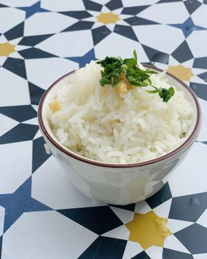 White rice  at Santo Bruklin in Brooklyn