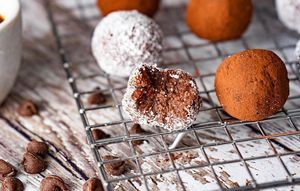 Vegan brigadeiro, made with housemade oat condensed milk  at Santo Bruklin in Brooklyn