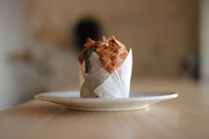 matcha muffin at NICE in Fukuoka