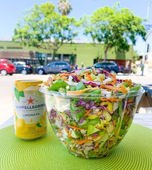 Gorgeous blue skies, perfect salads, and a whole lot of fun to be had. Come visit us and get your MARY'S fix! Made with love, always! at Mary's Gourmet Salads in La Jolla