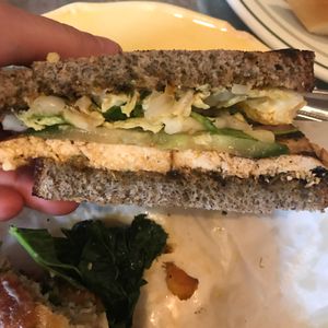 Tofu buckwheat-sourdough sandwich at Chase's Daily in Belfast