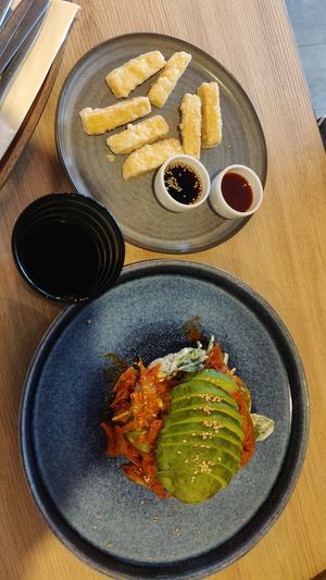 Avocado kimchi burger with fried tofu at Hanki in Rovaniemi