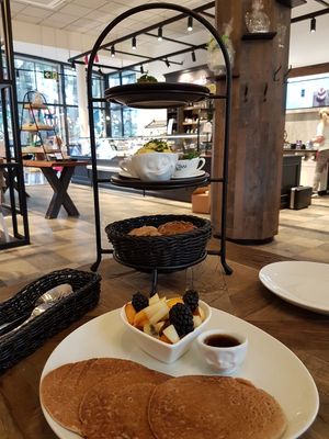 Vegan pancakes at Sarah's Konditorei & Cafe in Koenigswinter