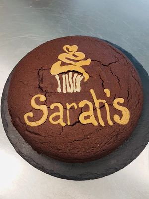 Vegan peanut brownie at Sarah's Konditorei & Cafe in Koenigswinter