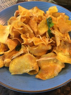 Sweet Potato and Pumpkin Crisps at Peace Cafe in Siem Reap