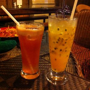 'Kidney Kindness' juice ($2) and Passion juice ($2) at Peace Cafe in Siem Reap